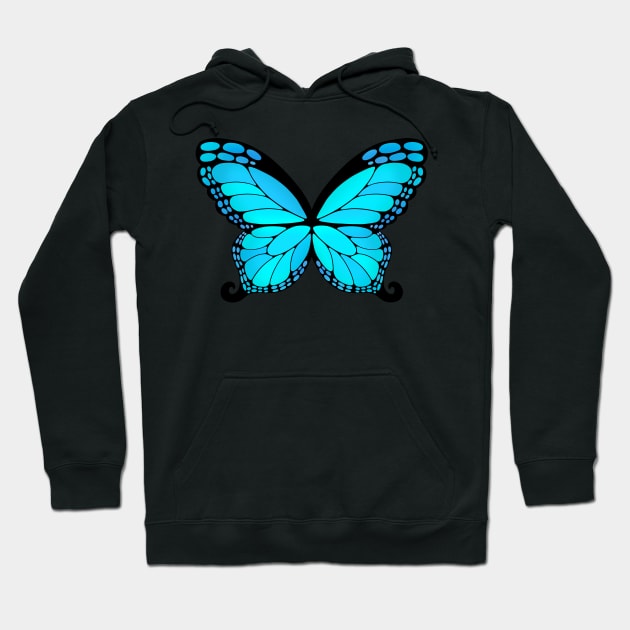 Blue Butterfly Wings Hoodie by MidnightRose77